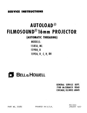Bell & Howell projector 1585a 1590a 92a